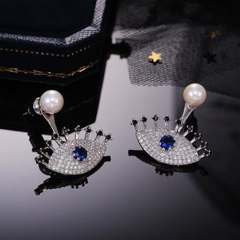 Whitan Deslumbrante Diseño De Pestañas Negras Pendientes De 