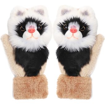 Animal gato perro Panda mapache invierno cálido Guantes 22 