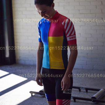 Conjunto de Ciclismo para mujer SL RBX Team Black Sheep Jersey de manga corta y pantalones cortos con almohadilla de Gel, 