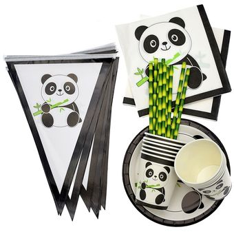 Panda de dibujos animados decoraciones para fiesta de cumpleaños juegos de vaji 