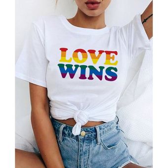 Camiseta lgbt de amor gana camiseta femenina bisexual lésbica de amor es el amor para mujeres HON 