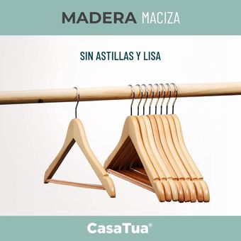 Set de 8 colgadores para ropa madera