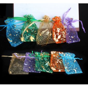 50 unidslote regalos de Organza bolsas mixto Color caramelo bolsas 
