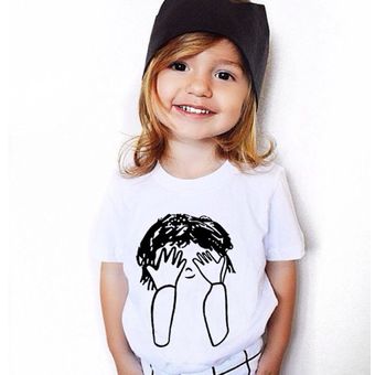 Camiseta de mangas cortas de verano para niños unisex para niños con estampado de dibujos animados 