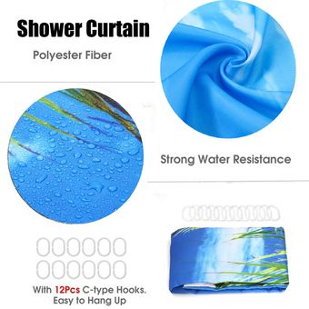 3pcs 165x180cm  180x180cm Seabeach baño cortina de ducha impermeable antideslizante de la cubierta Aseo Mats Alfombra Cortina de la ducha 