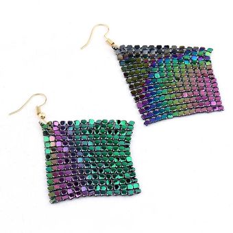 Pendientes De Mujer Con Orejetas Largas Acrílicas De Moda De 