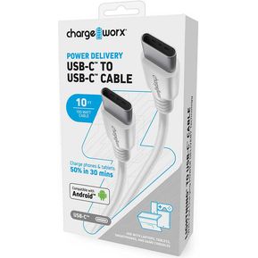 CABLE USB TIPO C CHARGE WORX BLANCO