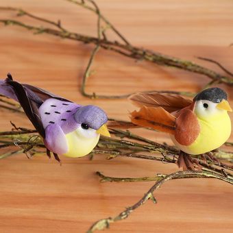 12pcs fantástico artificial pluma espuma Birds Nest simulación jardín de regalo de la decoración de Navidad decoración de jardín-Multicolor 