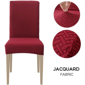 Funda Jacquard elástica de licra para silla de comedor,protector elástico ideal para taburete de cocina #Style 2 wine red 