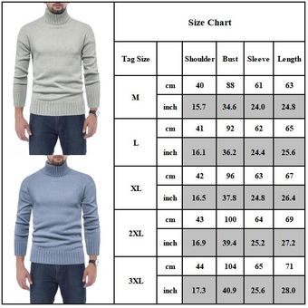 Suéter de punto de cuello alto de invierno cálido casual para hombre 