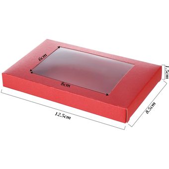 Paquete de pastel de Caja de Regalo de Papel Kraft con ventana trans 
