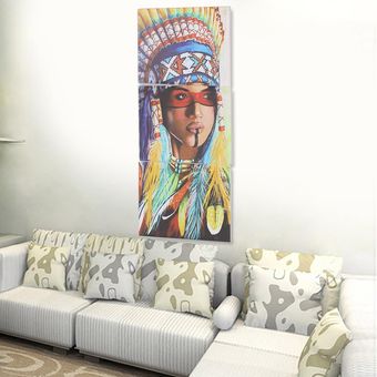 3 piezas mujer india arte pintura al óleo lienzo impresión pared imagen decoración del hogar 50x35 cm  enmarcado enmarcado 