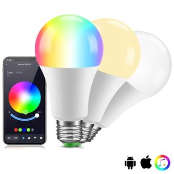 Bombillas inteligentes, bombilla LED WiFi y Bluetooth que es compatible con  Alexa y Google Home, bombilla que cambia de color, bombillas WiFi A19 E26