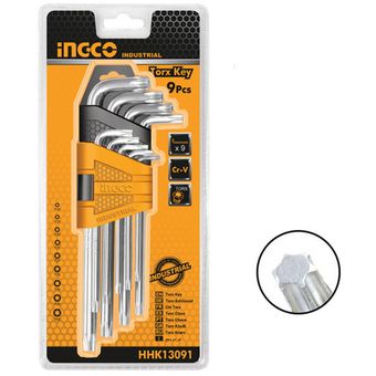 Llaves Torx Estrella T10-T50 Cortas Juego 9 Piezas