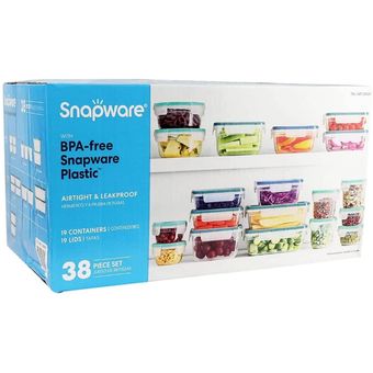 Sinergia Shop - Snapware Recipientes Topper Toper Contenedores De Plastico  Con Tapas 38 Piezas