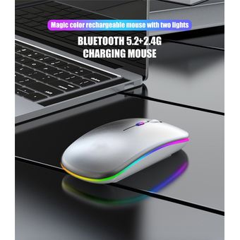 Periférico RGB Recargabl Mouse Inalámbrico de Juegos para Ordenador 