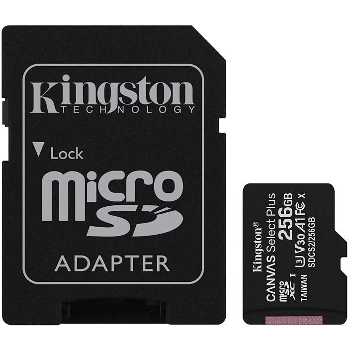 Memoria MicroSD 256GB Kingston SDXC Clase 10 Canvas Select Plus Con Adaptador SDCS2/256GB