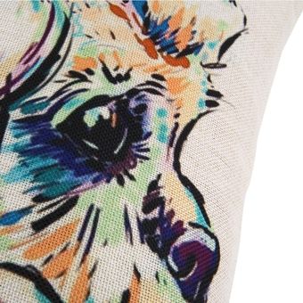 Patrón perro encantador de dibujos animados amortiguador de la cubierta de almohada cubierta del Ministerio del Interior de algodón de lino 