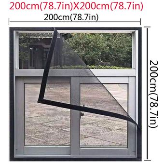 #200x200cm Moustiquaire anti-moustiques pour porte et fenêtre,filet de Protection d'été,bricolage 