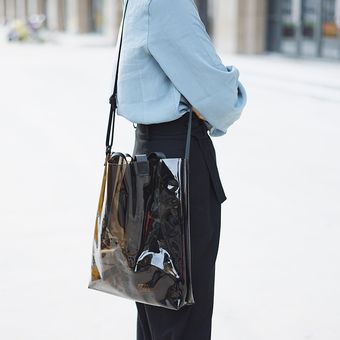 bolsas transparentes para las mujeres claro bolso de hombro Casual mujer versátil cartera de mano mensajero moda bolsa de gran capacidad bolsas #Brown 