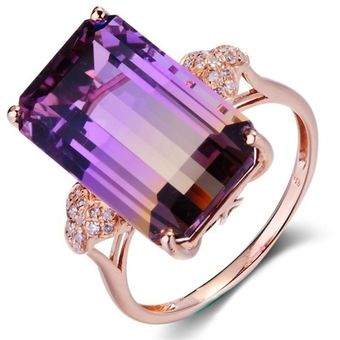 Ring De Circonio De Cristal Blancopúrpura Popular Joyería 