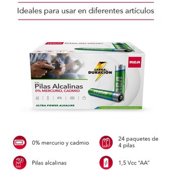 Pilas Alcalinas AAA Caja de 24 Paquetes con 4 Pilas c/u RC-3AL – RCA