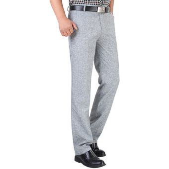#3602 Blue Gray Pants Pantalones informales de lino para hombre,pantalón Formal,clásico,transpirable,9 colores,para oficina 