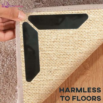 8Pcs  Set Cinta adhesiva reutilizable para alfombras agarre piso cinta antideslizante alfombrilla para alfombras 