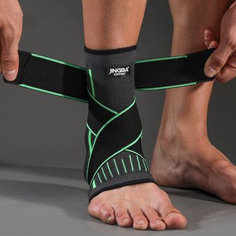 Green Bandage Ankle#Tobillera de fútbol para hombre soporte de balo 