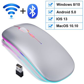 Ratón inalámbrico con Bluetooth para ordenador periférico RGB silen 