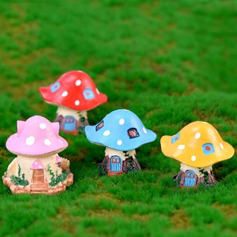 Casa de setas de dibujos animados DIY Miniatura Micro Paisaje Bonsai D 