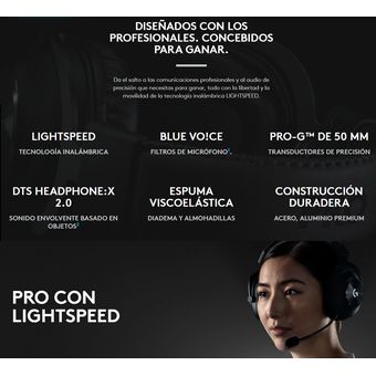 Logitech G PRO X LIGHTSPEED Auriculares inalámbricos para gaming con  tecnología de filtro Blue VO!CE