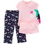 Set Pijama 3 Piezas Carters Para Bebé Niña unicornio-Rosado