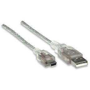CABLE USB 2.0 A MACHO / MINI B DE 5 PINES, PLATA, 1.8 MTS MA...