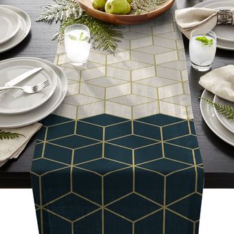 decora Pañuelos modernos geométricos para corredor de mesa de malla 