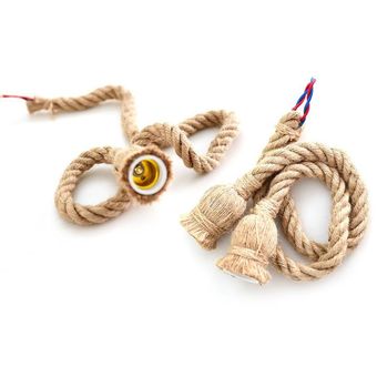 Cuerda de cáñamo Vintage cable de alambre eléctrico para lámpara colg 