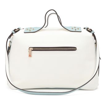 Bolsa Nicole Lee con doble asa y corte laser Blanco Linio