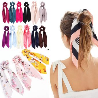 Nueva bufanda de cola de caballo Goma elástica para el pelo lazos para el pelo para mujeres Cintas de Pelo estampadas con flores sombreros elegantes para niñas 