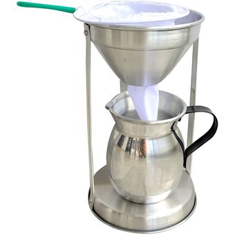 Generico - cafetera artesanal en aluminio con jarra y colador
