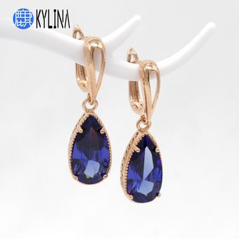 Kylina Classic 8 Colores Gotas De Agua Aretes De Zirconia De 