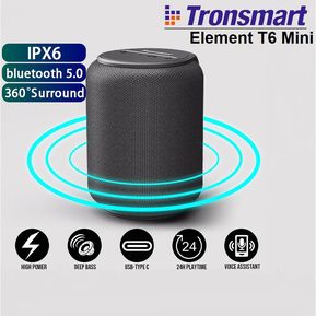 Parlante Bluetooth Tronsmart  T6 MINI Negro - Waterproof IPX6- 24hrs musica
