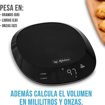 Báscula de cocina digital báscula de alimentos, báscula de cocina USB,  báscula de grado alimenticio, incremento de 1 g, 11 lb/5 kg, función de