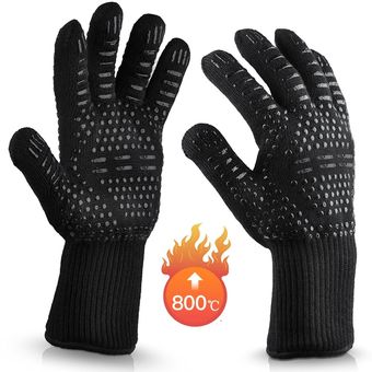 Guantes de cocina y horno resistentes a altas temperaturas,guantes de silicona de algodón para barbacoa,1 ud. 