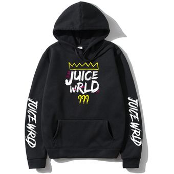 Juice Wrld letra impresa sudaderas Harajuku Hip Hop rapero Sudadera con capucha Jersey nuevo moda sudadera con cantante pure Black 