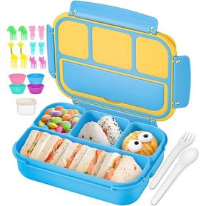 Loncheras Bento de plástico para niños – Contenedores de almuerzo para  niños grandes para la escuela, lonchera portátil de silicona para niños