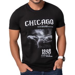 Camiseta Chicago Negro para Hombre Croydon