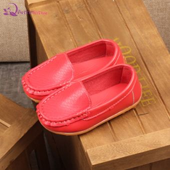 Mocasines para niños con suela Oxford de cuero PU de color caramelo Mocasines suaves con cordones Zapatos planos 