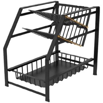 Rack Estante Organizador Colgador 4 Niveles Negro Importclick