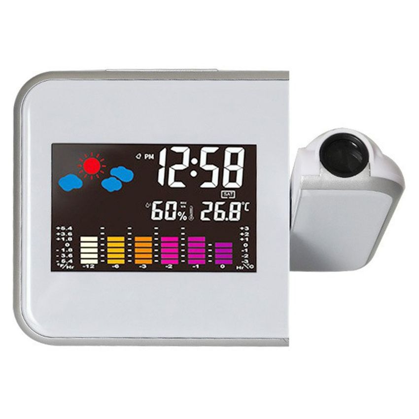 Colorido LED Proyección Digital Reloj de alarma Tiempo Termómetro Termómetro Reloj
