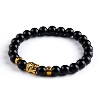 Pulsera De Piedra Volcánica Natural Mujar Pulsera De Bola De 